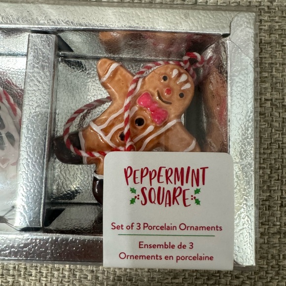 Peppermint Square Porcelain Ornaments - Picture 4 of 4
